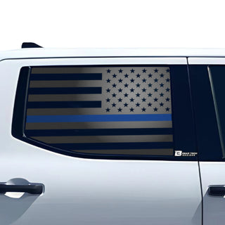 Buy thin-blue-line American Flag Rear Side Window Vinyl Decal Stickers Fits Toyota Tundra 2022 2023 2024