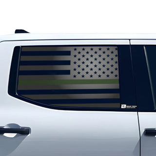 Buy thin-green-line American Flag Rear Side Window Vinyl Decal Stickers Fits Toyota Tundra 2022 2023 2024