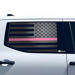 Buy thin-pink-line American Flag Rear Side Window Vinyl Decal Stickers Fits Toyota Tundra 2022 2023 2024