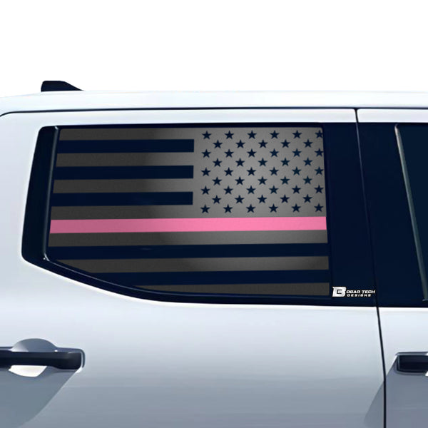 American Flag Rear Side Window Vinyl Decal Stickers Fits Toyota Tundra 2022 2023 2024