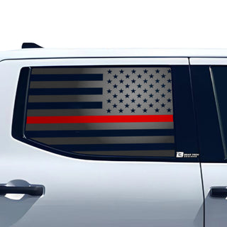 Buy thin-red-line American Flag Rear Side Window Vinyl Decal Stickers Fits Toyota Tundra 2022 2023 2024