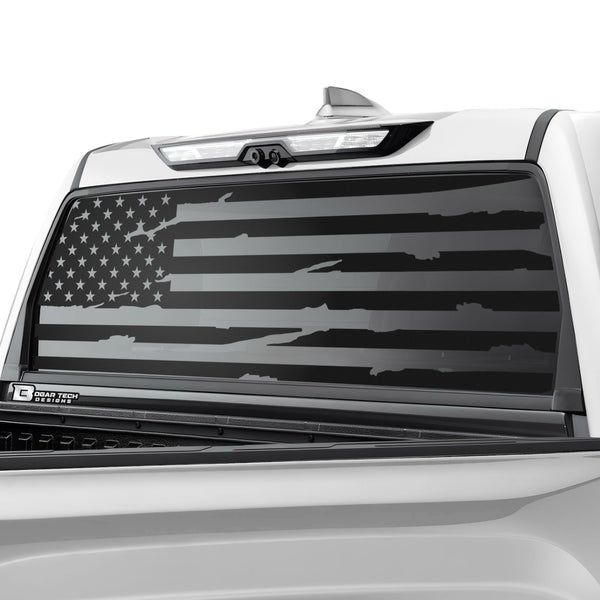 American Flag Rear Window Windshield Vinyl Decal Stickers Fits Toyota Tundra 2022 2023