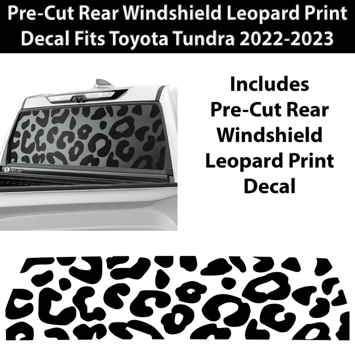 Animal Leopard Cheetah Rear Window Windsshield Vinyl Decal Stickers Fits Toyota Tundra 2022 2023 - Bogar Tech Designs