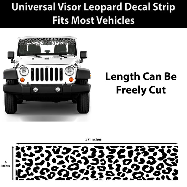 Universal Fit Animal Leopard Cheetah Print Front Windshield Visor Window Decal Stickers Fits Most Vehicles