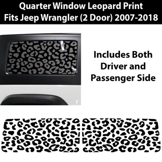 Precut Leopard Cheetah Rear Side Quarter Window Decal Stickers Fits 2 Door Jeep Wrangler JK 2007-2018 - Tint, Paint Protection, Decals & Accessories for your Vehicle online - Bogar Tech Desig