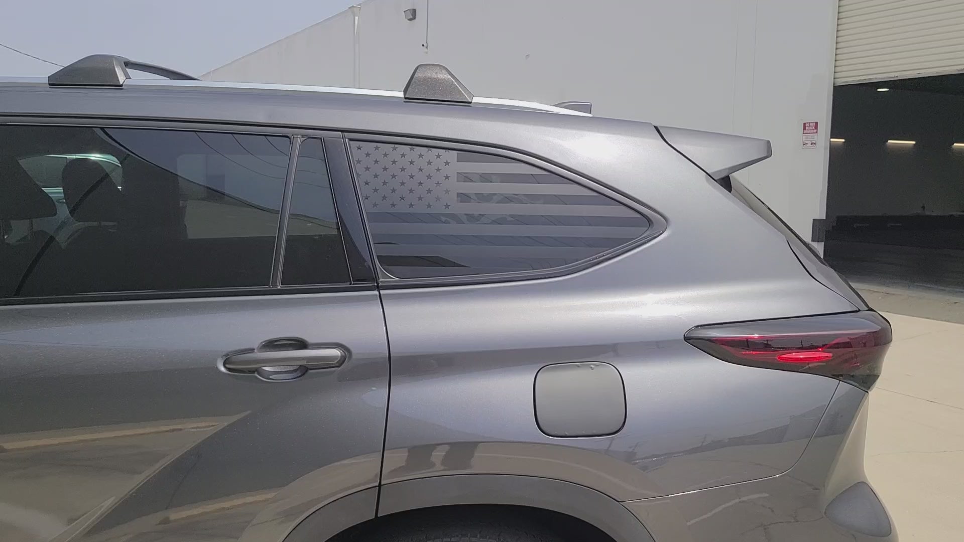 American Flag Quarter Window Vinyl Decal Stickers Fits Toyota Highlander 2020-2025