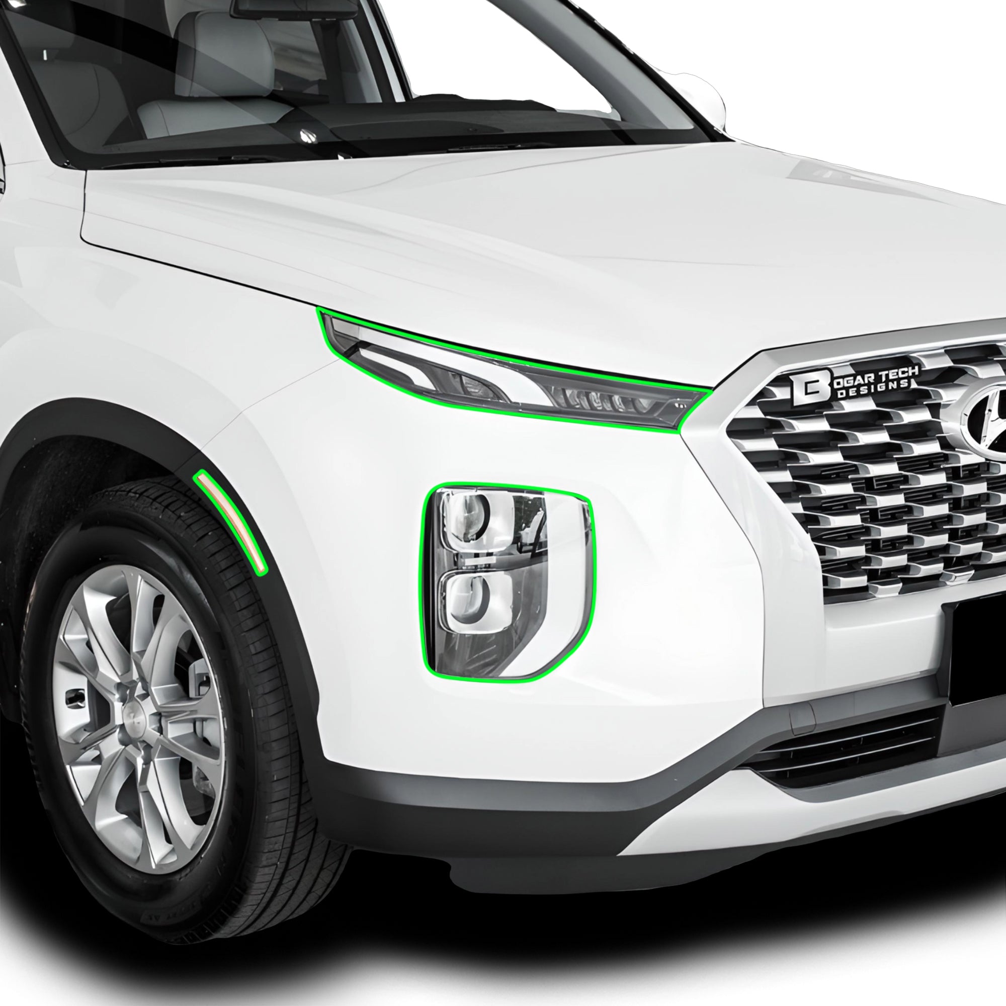 Full Headlight Taillight Precut Smoked PPF Tint Kit Film Overlay Fits Hyundai Palisade 2020 - 2025 - Bogar Tech Designs